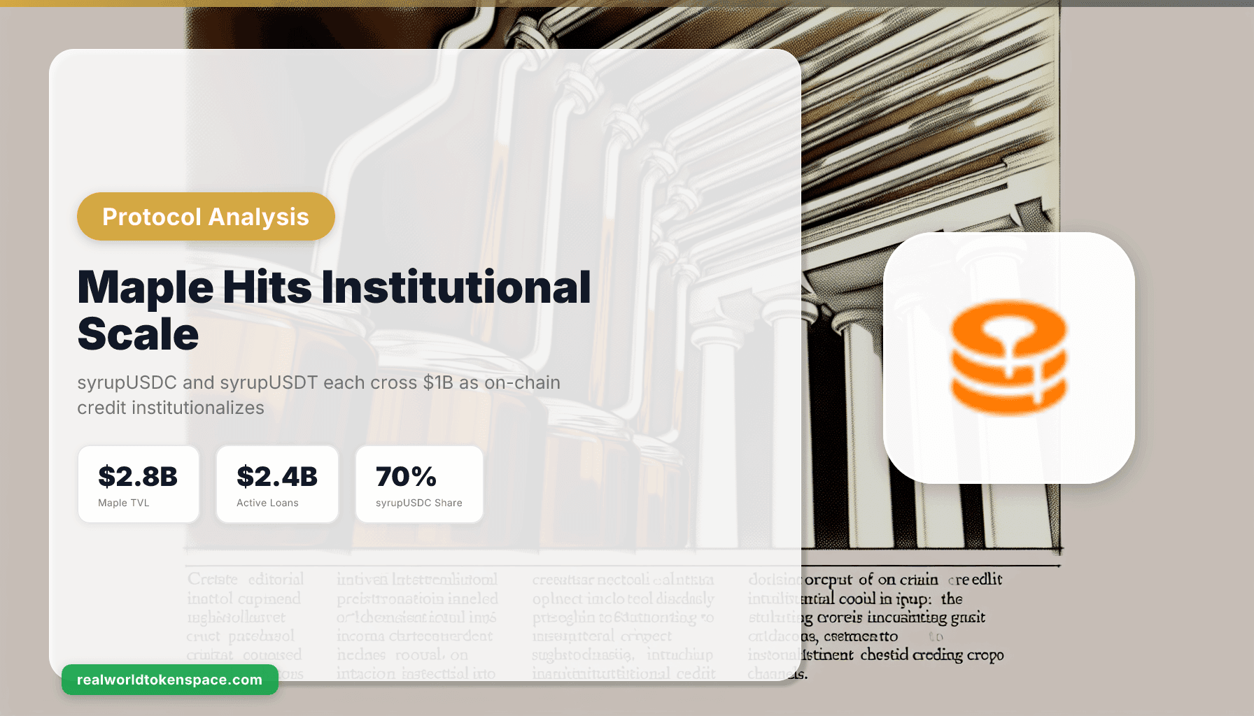 syrupUSDC y syrupUSDT de Maple superan los $1B cada uno: el crédito institucional llega a la blockchain