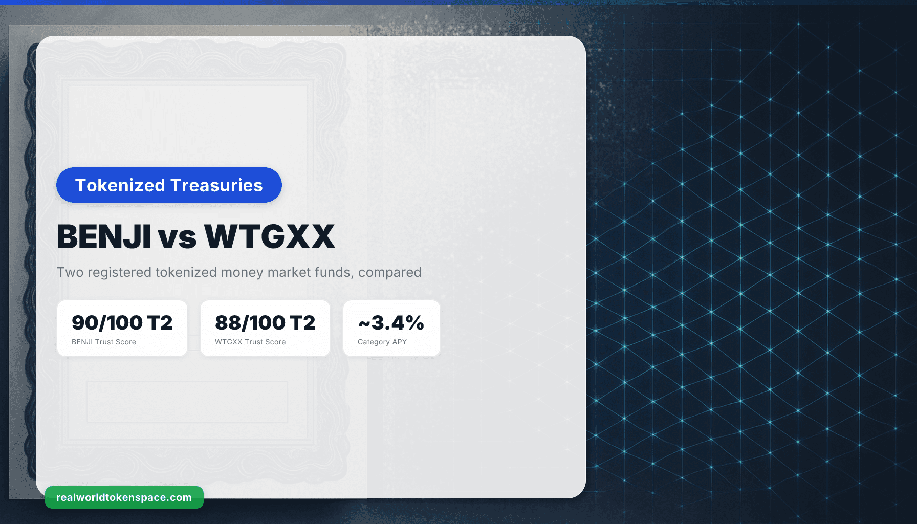 BENJI vs WTGXX: เปรียบเทียบกองทุนตลาดเงินแบบ Tokenized ปี 2026 | RealWorldTokenSpace