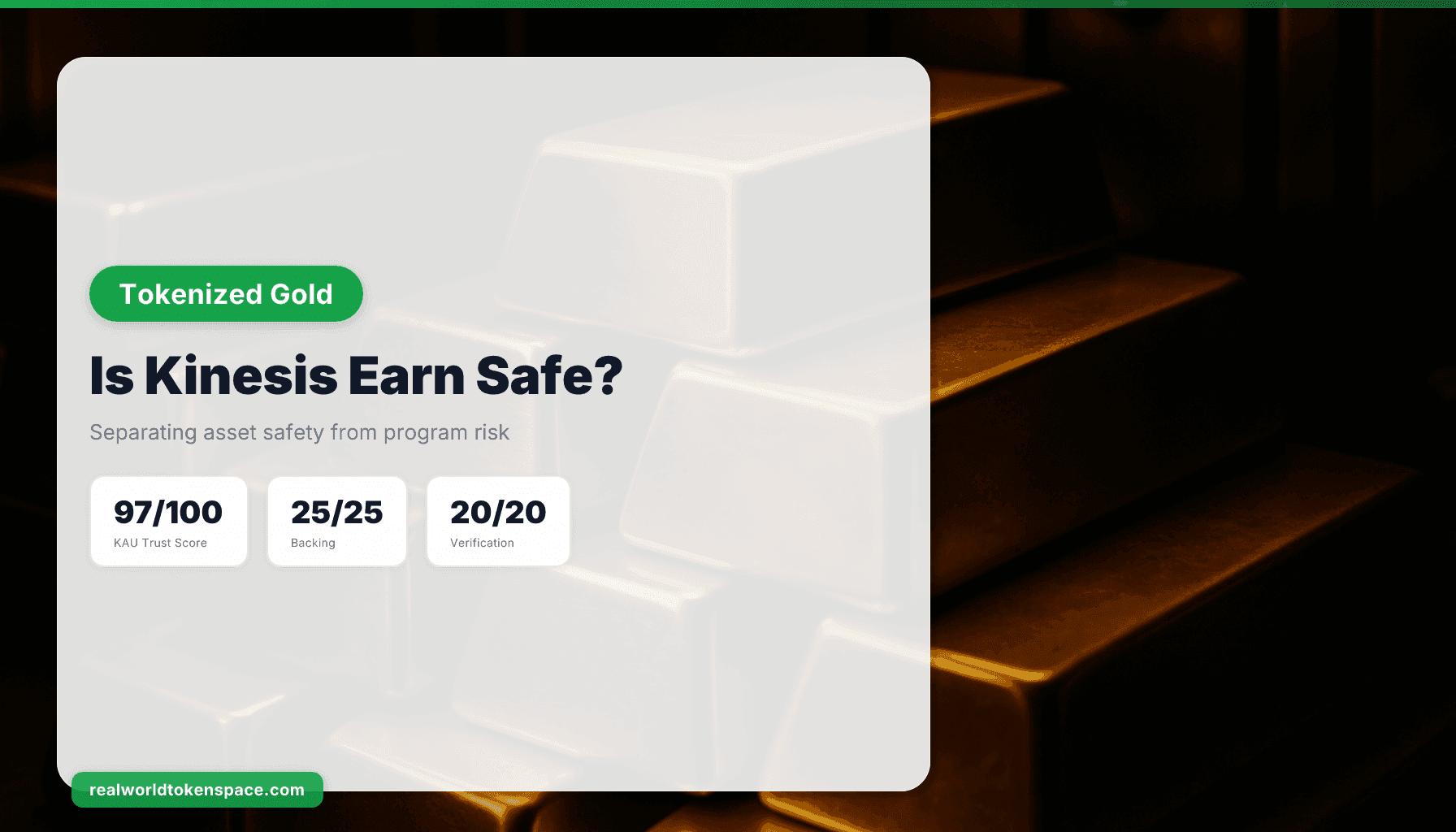 Is Kinesis Earn Safe? Yield on 97/100 Tokenized Gold and Silver