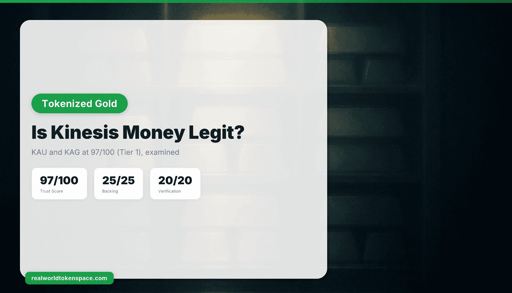 Is Kinesis Money Legit? What the 97/100 Trust Score on KAU and KAG Actually Proves