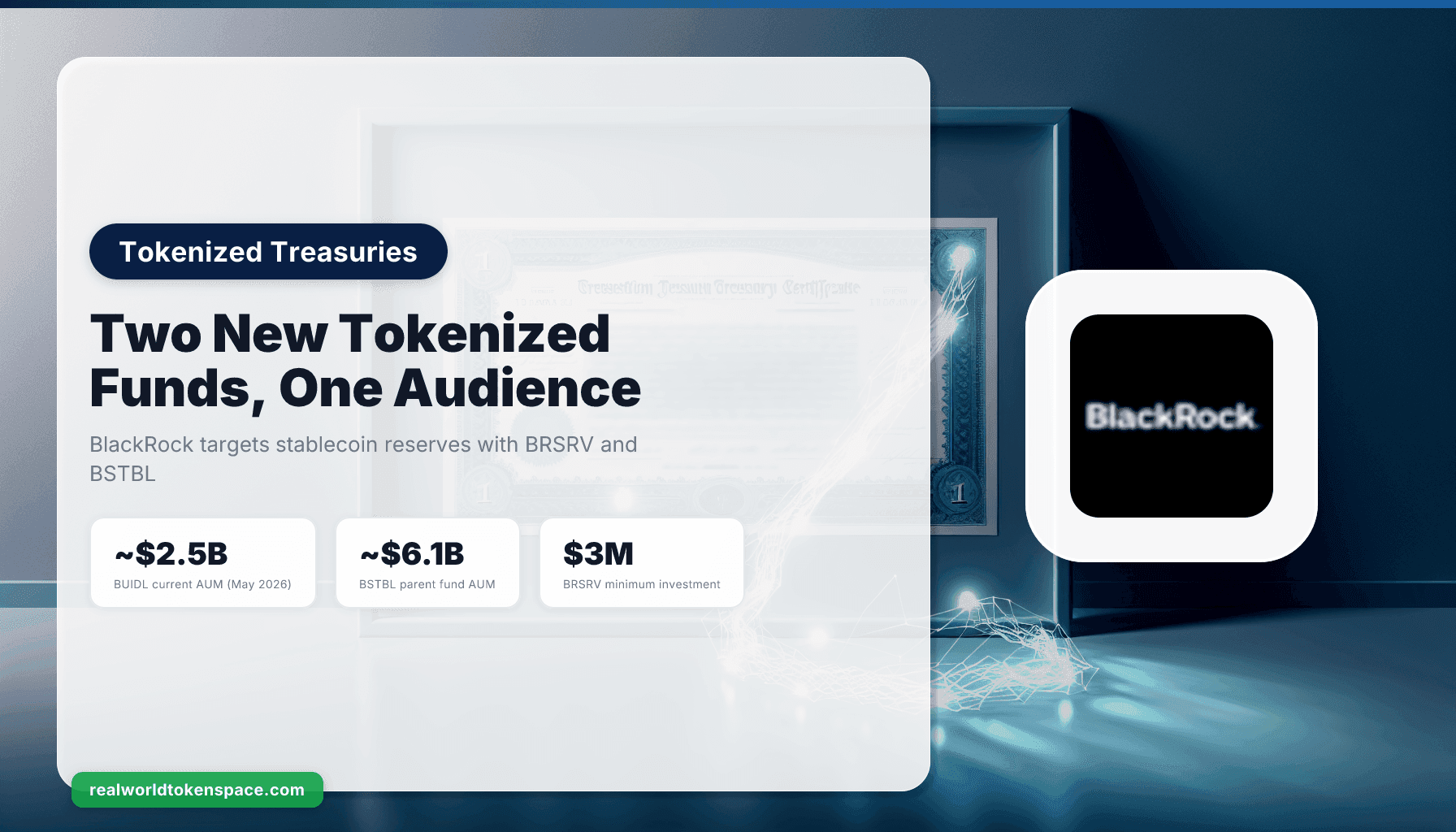 BlackRock presenta BRSRV y BSTBL: las reservas de stablecoins obtienen una capa tokenizada